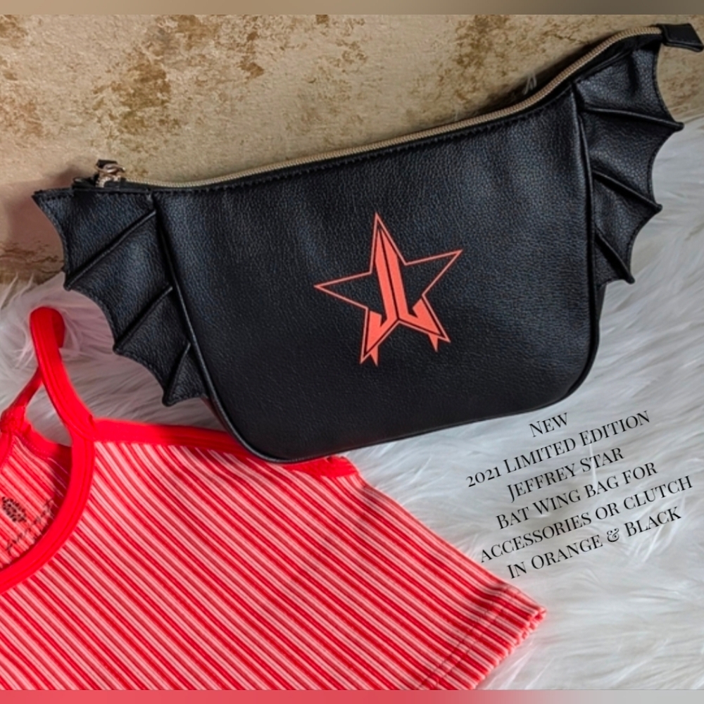 Jeffree Star 2021 Limited Edition Bat Wing Accessory or Clutch Black Orange New